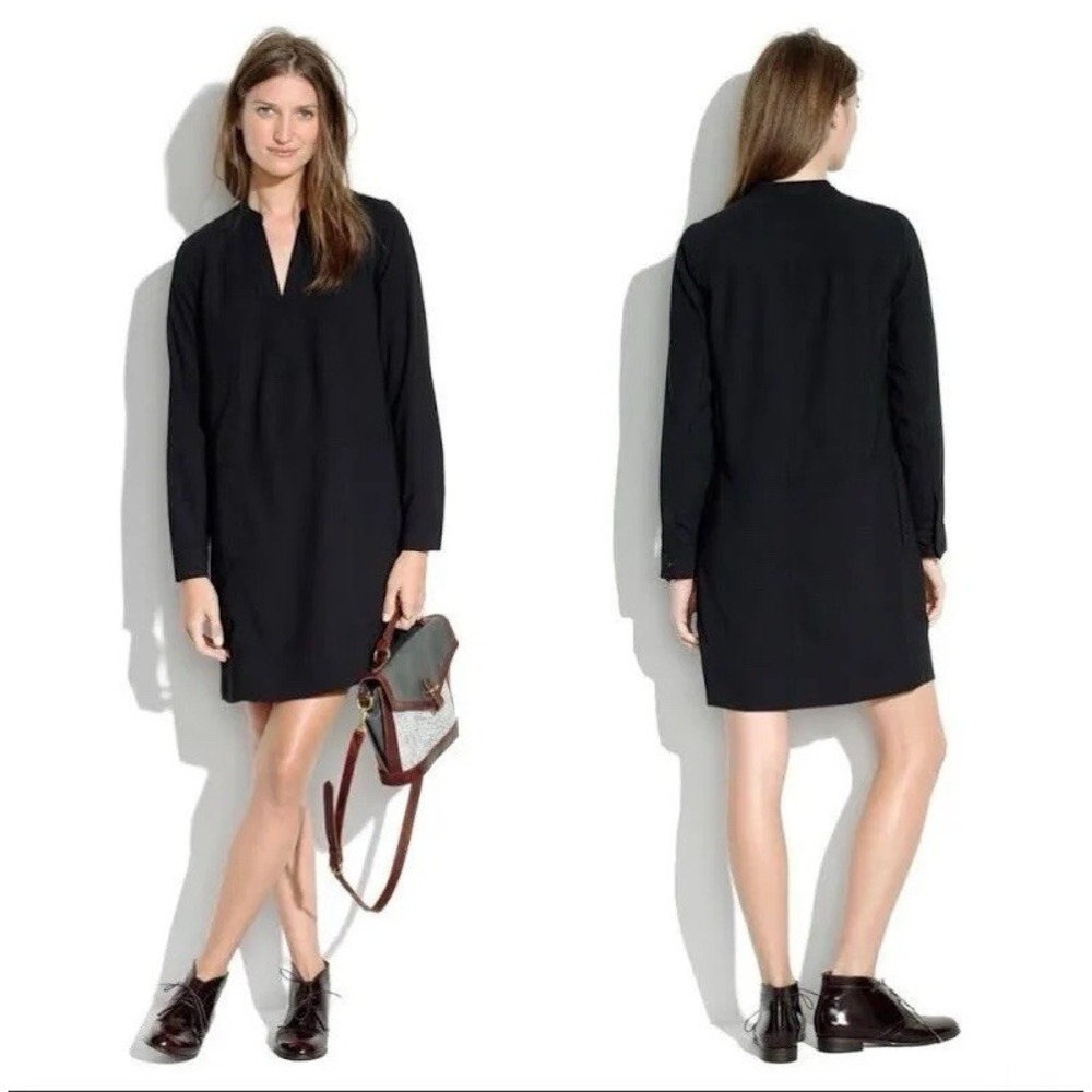 NEW Madewell Director‎ Shift Dress Black Capsule Minimalist Career Academia S